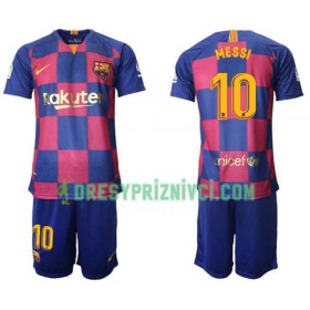 Fotbalový Komplet FC Barcelona Lionel Messi 10 Dětské Domácí 2019-2020 Krátký Rukáv (+ trenýrky)